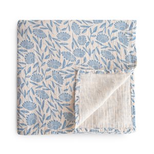Mushie Swaddle - Blue Flowers